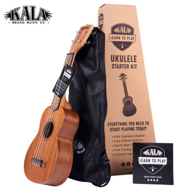 Kala Mahogany Learn To Play Soprano Ukulele Starter Pack | AMS Supply