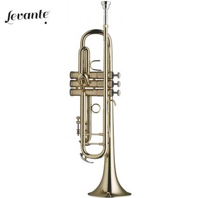 Levante LV-TR4205 Pro Series Key of Bb Clear Lacquer Trumpet with Case,  Mouthpiece