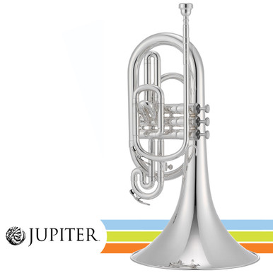 Jupiter JMP1000MS Key of F Silver Plated Marching Mellophone with