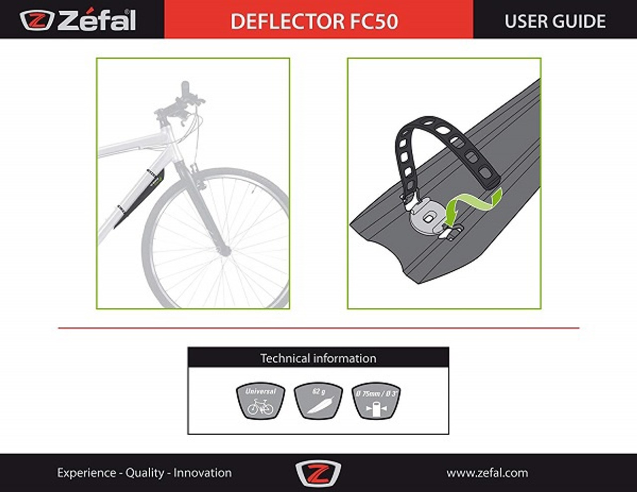 Zefal Deflector Front Mudguard FC50