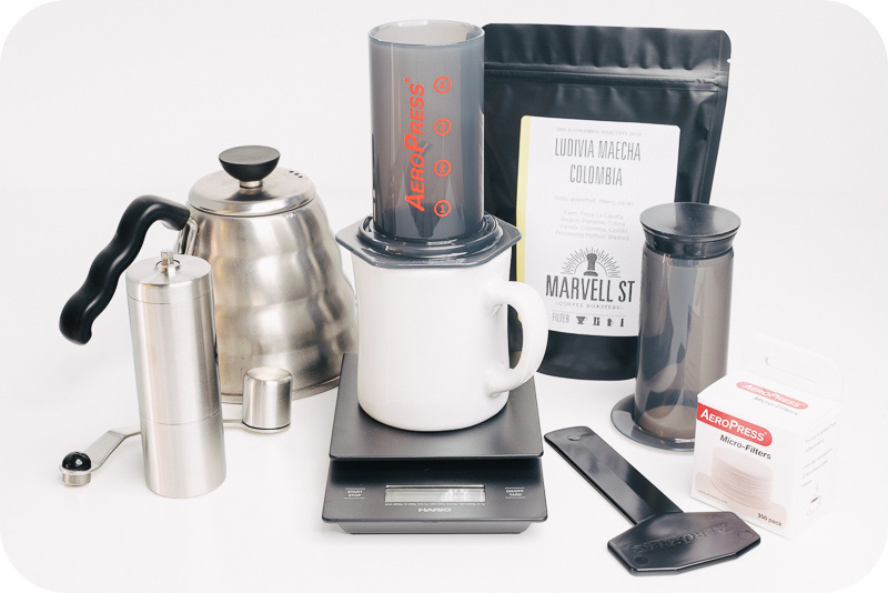 AEROPRESS COFFEE SCALES KETTLE GRINDER