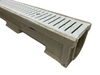 4" Wide Polymer Concrete Gray Composite Pedestrian Grate 20' Trench Drain Kit - ULD100-PNH100KCAMG-EX-20