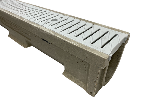 4" Wide D100 Polymer Concrete Composite Grate Trench Drain Kit