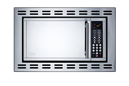 Summit Appliance 24 Inch Stainless Steel Built In 0.9 cu. ft. Capacity Microwave Oven with Trim Kit