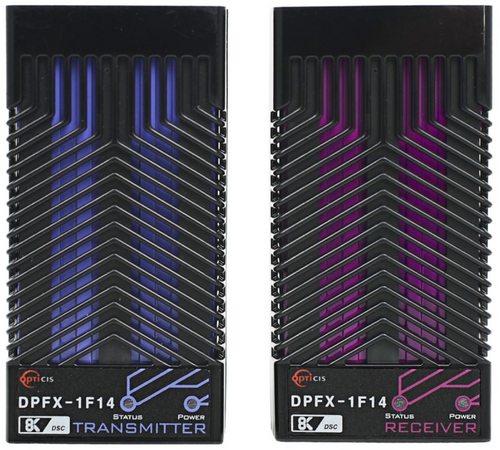 OPTIDPFX1F14TR - Opticis DPFX-1F14-TR DisplayPort 1.4 Optical Extender for 8K/60Hz, 200m Range