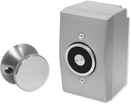 SECO-LARM DH-151SQ Surface-Mount Magnetic Door Holder – 33 lb Force, Tri-Volt, Fail-Safe