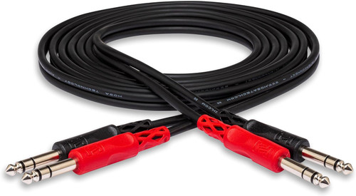 HOSACSS202 - Hosa CSS-202 Stereo Interconnect Cable – Dual 1/4" TRS, Balanced, 2m, OFC Conduc