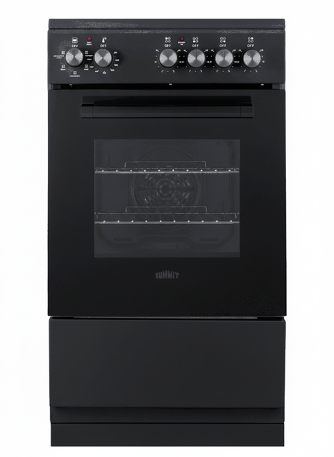 SUMMREXT20BL - Summit REXT20BL 20" 240V Smooth-Top Electric Range - 4x 1200W Elements, 1.87 cu.