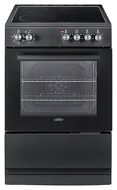 SUMMREXT24BL - Summit REXT24BL 24" Smooth-Top Electric Range, 2.44 cu.ft. Oven, Convection, Sto