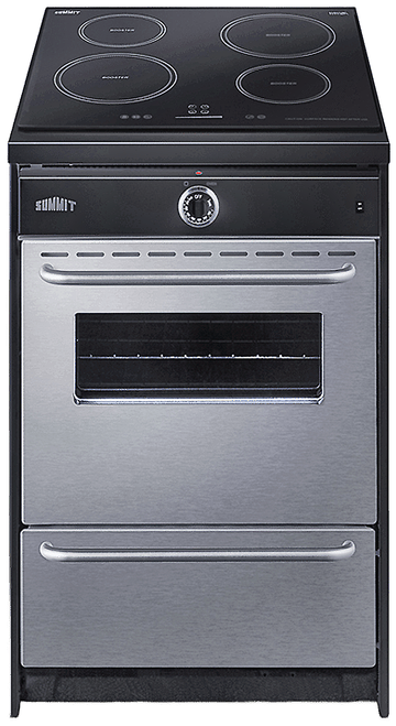 SUMMTEM665BW - Summit TEM665BW 24" Induction Range, 4 Zones, 2.92 cu.ft Oven, Stainless Doors,