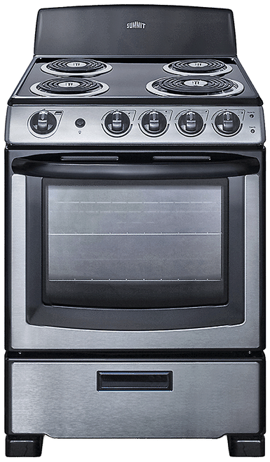 SUMMPROEL24SS - Summit PROEL24SS 24" Electric Coil Top Range, 4 Burners, 2.9 cu.ft. Oven, Stainl