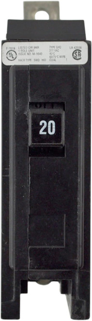 EATONGHQ1020 - Eaton GHQ1020 Thermal-Magnetic Circuit Breaker 20A 277V Single-Pole Shunt Trip