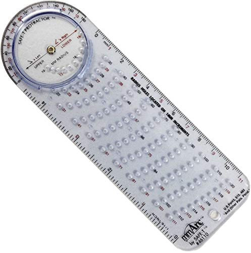 SAFET46110 - Safe-T 46110 mmArc Protractor Compass Plus, 15.8 cm Long, Made of Clear Plastic