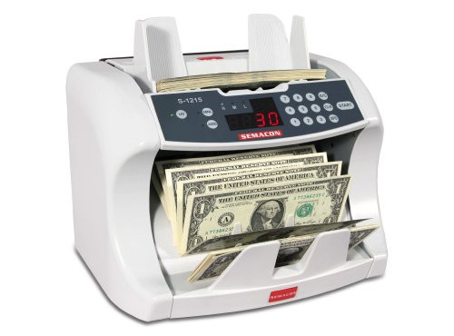 Semacon S-1215 High-Speed Bank Grade Currency Counter; 800/1200/1600 Notes per Minute; SmartFeed Friction Roller System