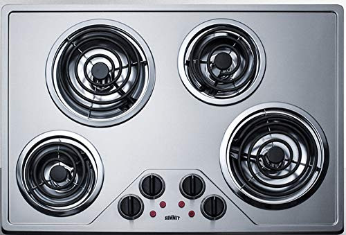 CR430SS - Summit CR430SS 30" 230V Electric Coil Cooktop, Stainless Steel, 4 Elements, ADA