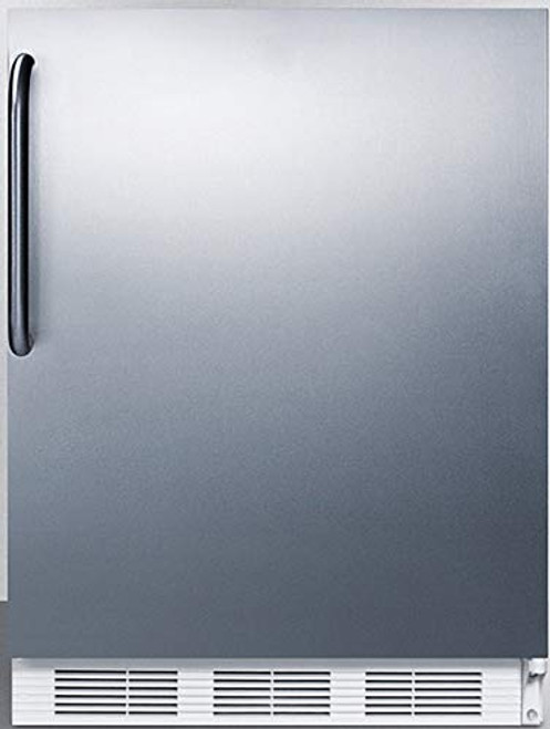 Summit Appliance Built-in Undercounter Refrigerator-Freezer for Residential Use, Cycle Defrost with Stainless Steel Wrapped Door, Towel B