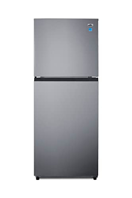 Summit Appliance 24" Wide Top Mount Refrigerator-Freezer, Stainless Steel Look; 10.1 cu.ft Capacity; Frost-free Operation; ADA Compliant; Int