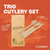 Clickeat Wooden Trio Cutlery Set w/o Logo; 6.9", Birchwood, No wood taste, No splinters, Compostable, No Plastic, No Glue, Pack of 500