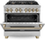 ZLINRAZ36G - ZLINE RAZ-36-G 36" Autograph Dual Fuel Range, 6 Italian Burners, Electric Convec