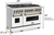 ZLINE RAZ-WM-48-CB 48" Autograph Dual Fuel Range, 7 Burners, Double Ovens, White Matte Doors, Champagne Bronze