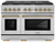 ZLINE SGRZ-48-G 48" Paramount Double Oven Gas Range, 8 Brass Burners, Stainless Steel, Polished Gold Accents