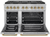 ZLINE SGRZ-48-G 48" Paramount Double Oven Gas Range, 8 Brass Burners, Stainless Steel, Polished Gold Accents