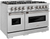 ZLINE CGRS-BR-48 48" Classic Double Oven Gas Range, Satin Stainless, 8 Brass Burners, 6.7 cu ft