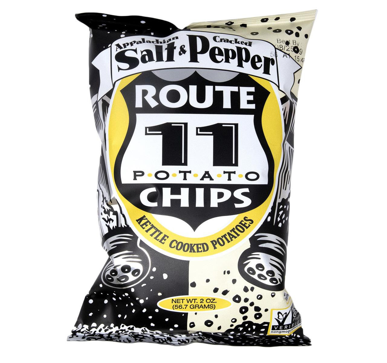 Kettle Brand Salt and Pepper Potato Chips 2 oz and 5 oz Bags