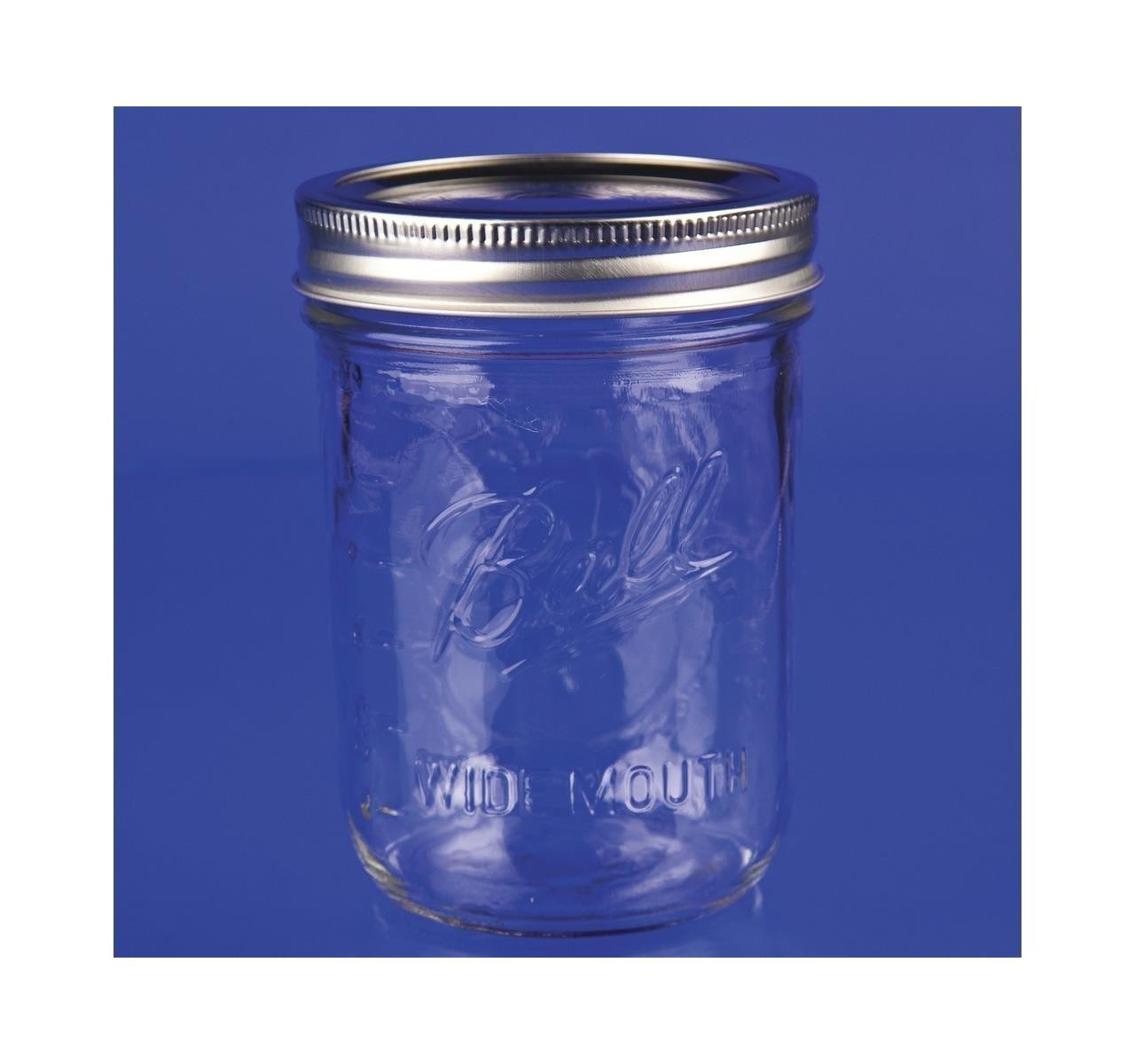 Glass Mason Jar With Handle & Lid, 16oz., 12ct.