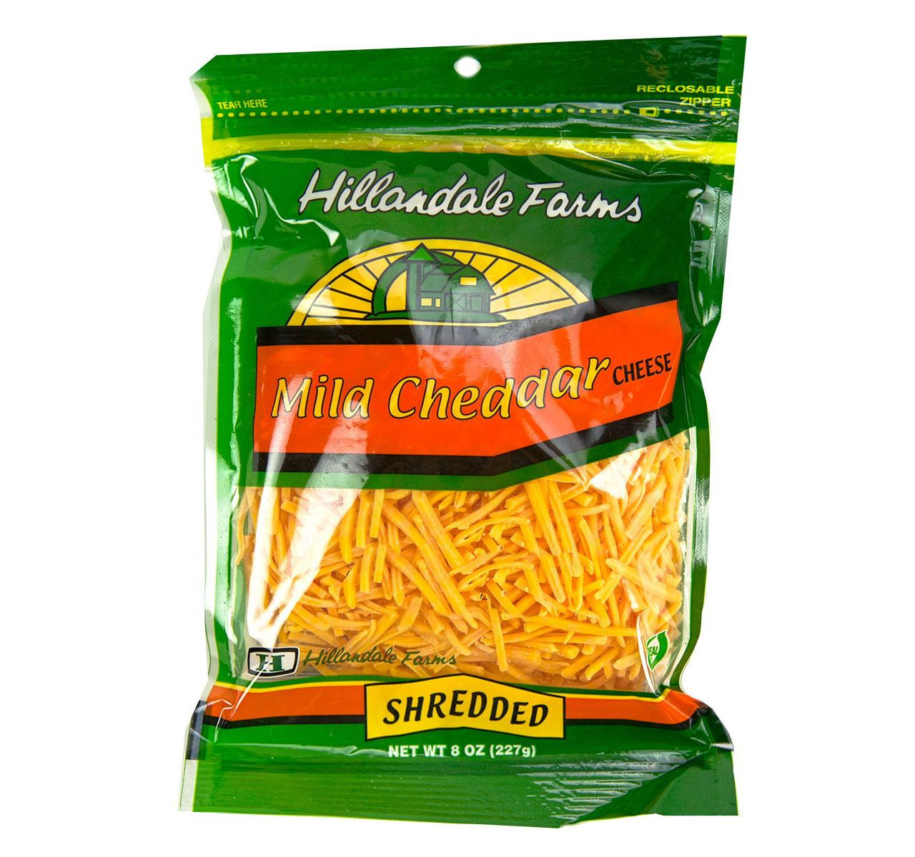 Hillandale Farms Shredded Mild Cheddar Cheese 12/8oz