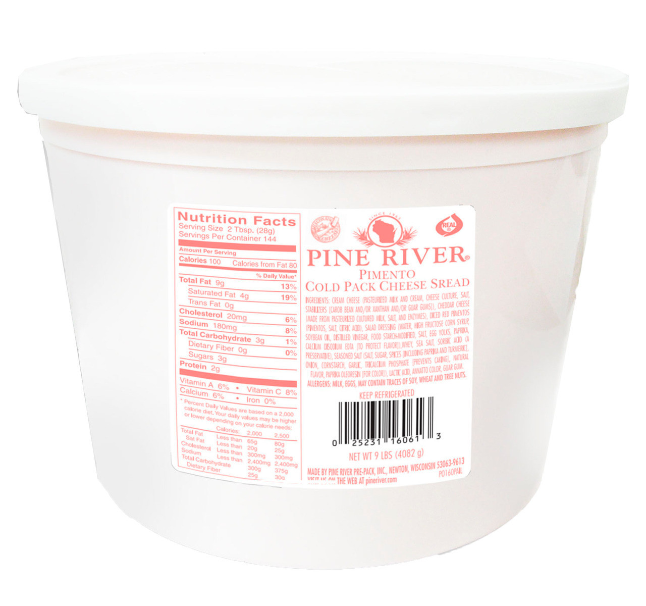 Pimento Cold Pack Cheese Spread 2/9lb