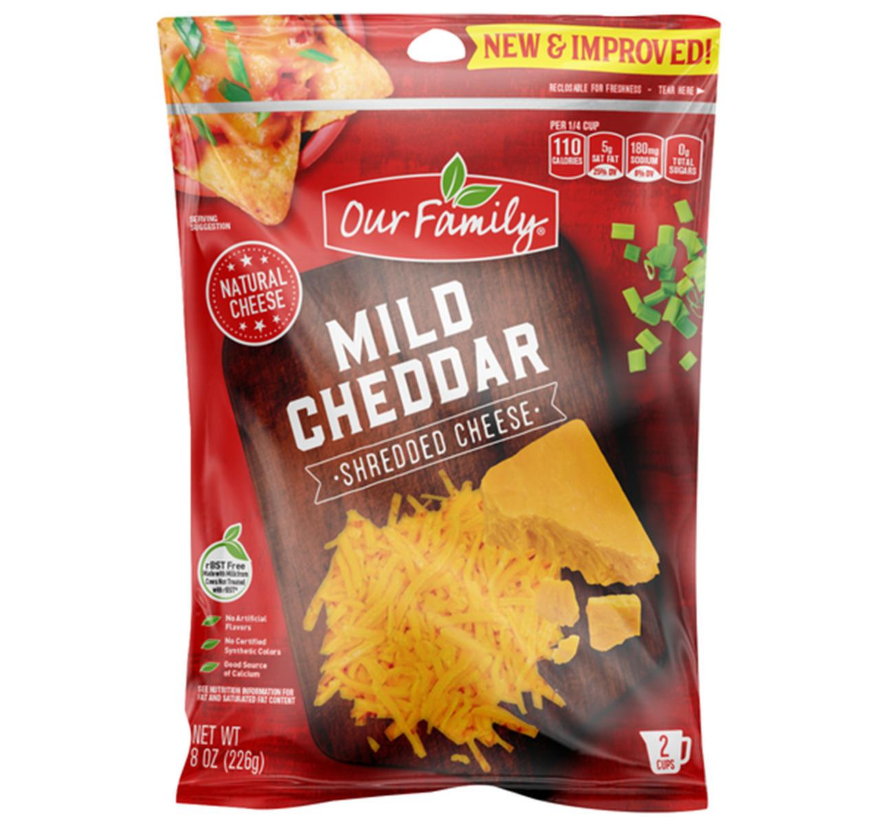 Shredded Mild Cheddar Cheese 12/8oz