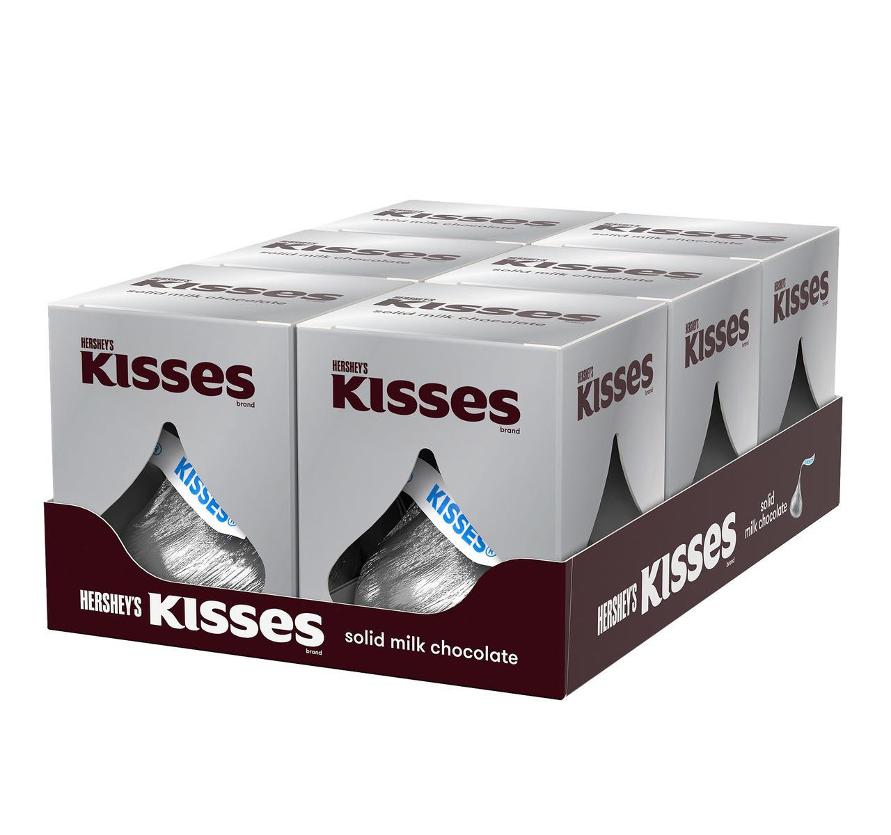 Solid Milk Chocolate Kiss 1.45oz 4/6ct