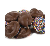 Milk Chocolate Nonpareils with Multi-colored Seeds 8lb View Product Image