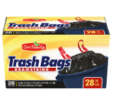 Trash Bags with Drawstring 30gal 6/28ct View Product Image