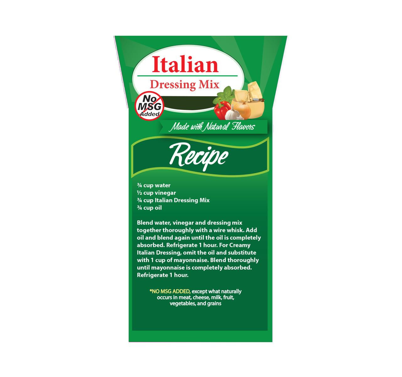 Italian Dressing Mix, No MSG Added* 5lb