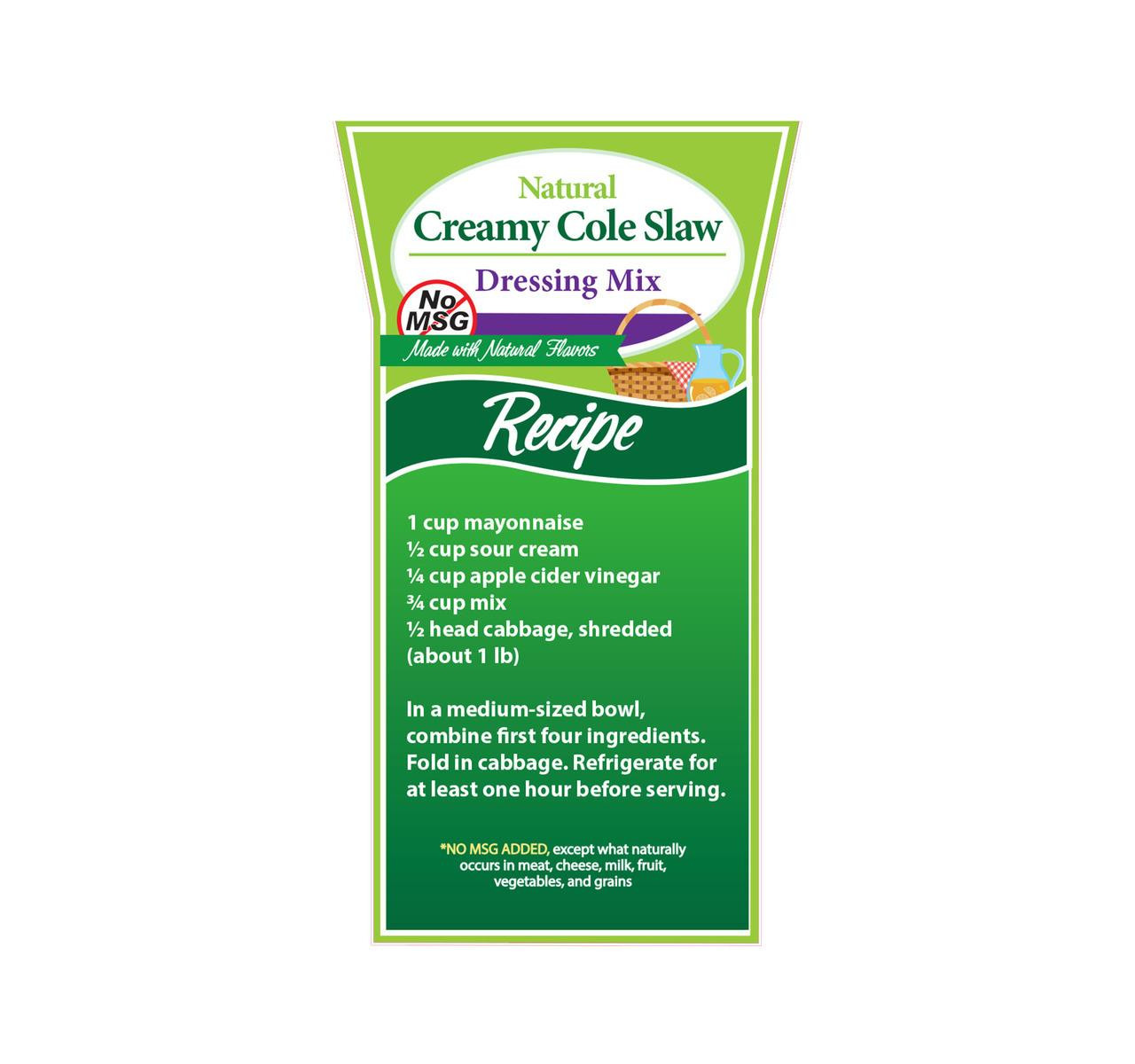 Natural Creamy Cole Slaw Dressing Mix, No MSG Added* 2/5lb