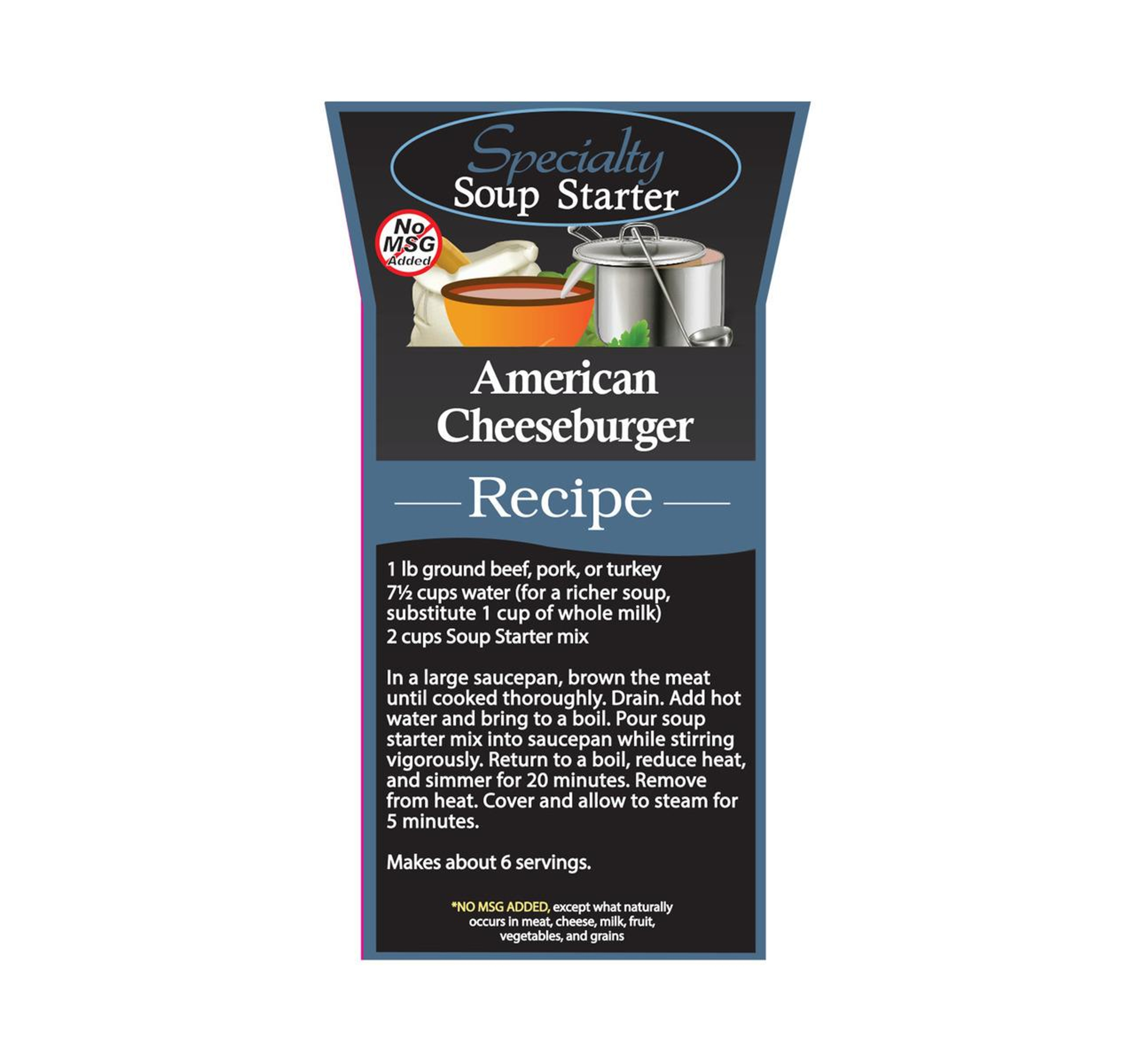 American Cheeseburger Soup Starter, No MSG Added* 15lb