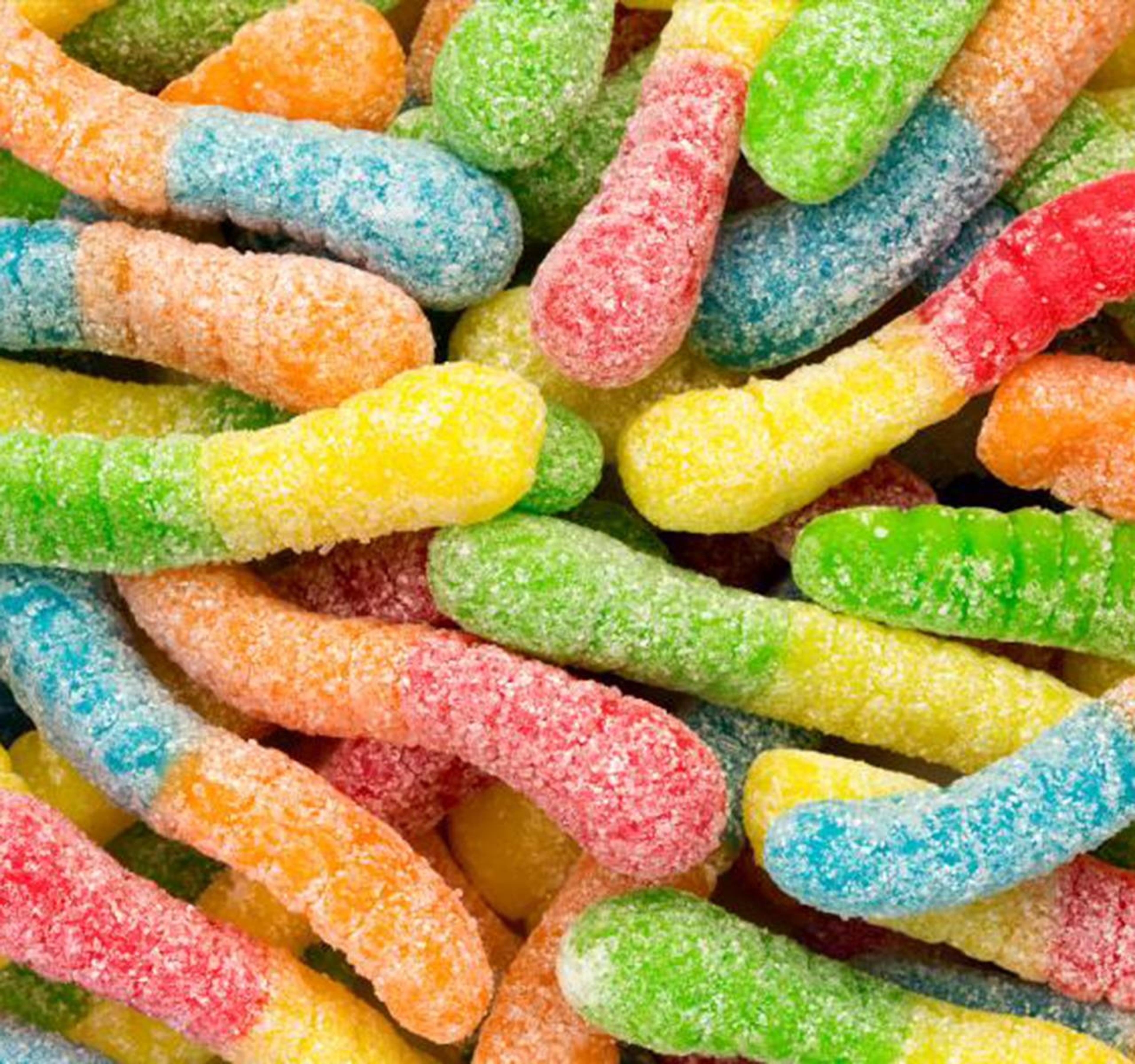 Mini Sour Neon Gummi Worms 4/4.5lb