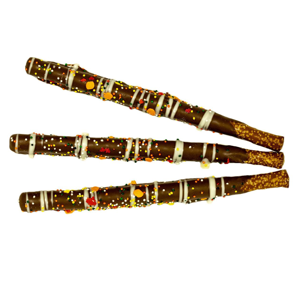 Fall Milk Chocolate Covered Pretzel Rods 24/3ct