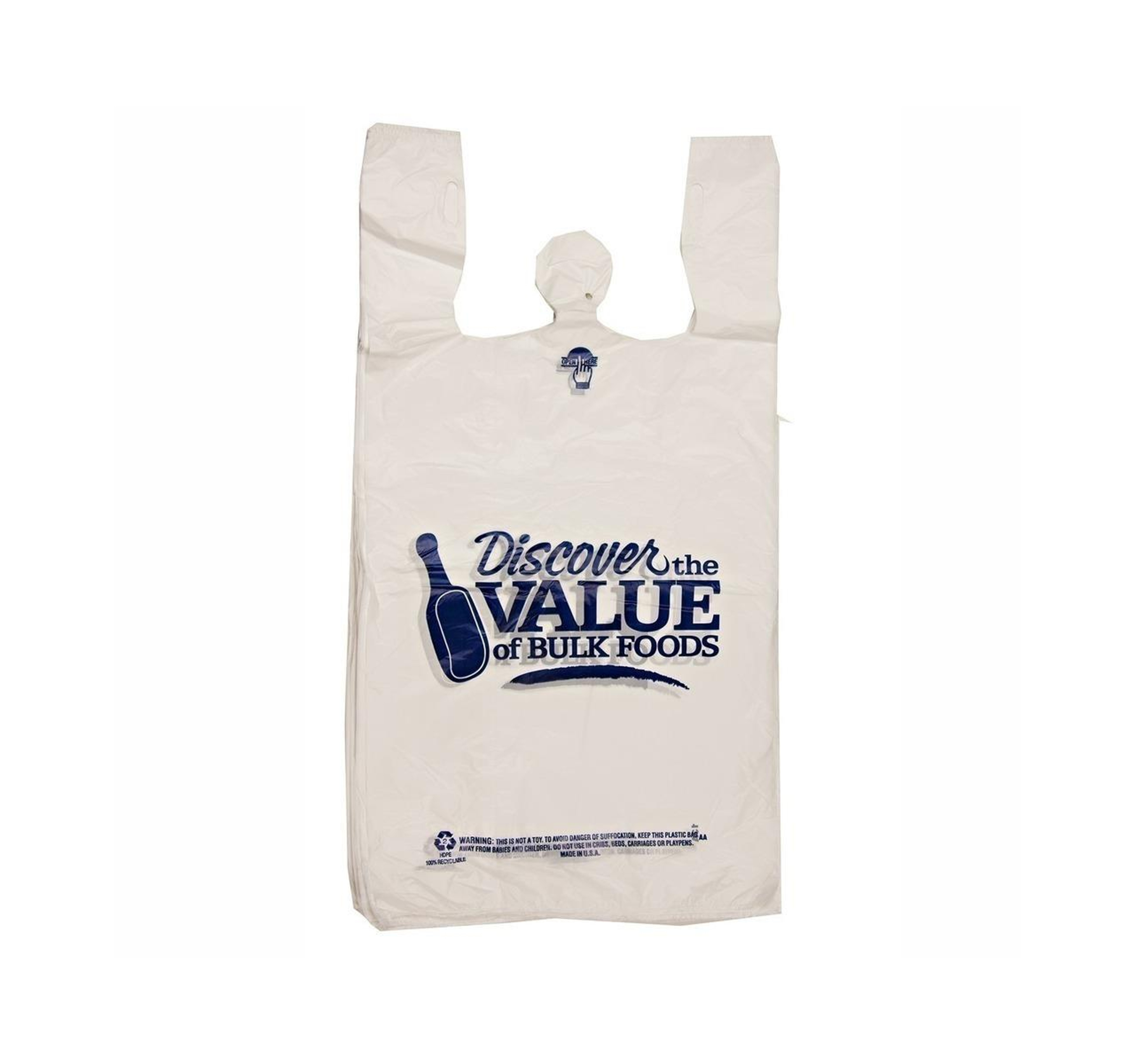 "Discover The Value Of Bulk Foods" T-Shirt Sacks 12x7x22.5 1000ct