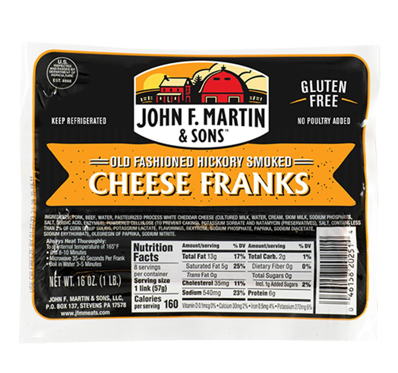 Cheese Franks 12/1lb
