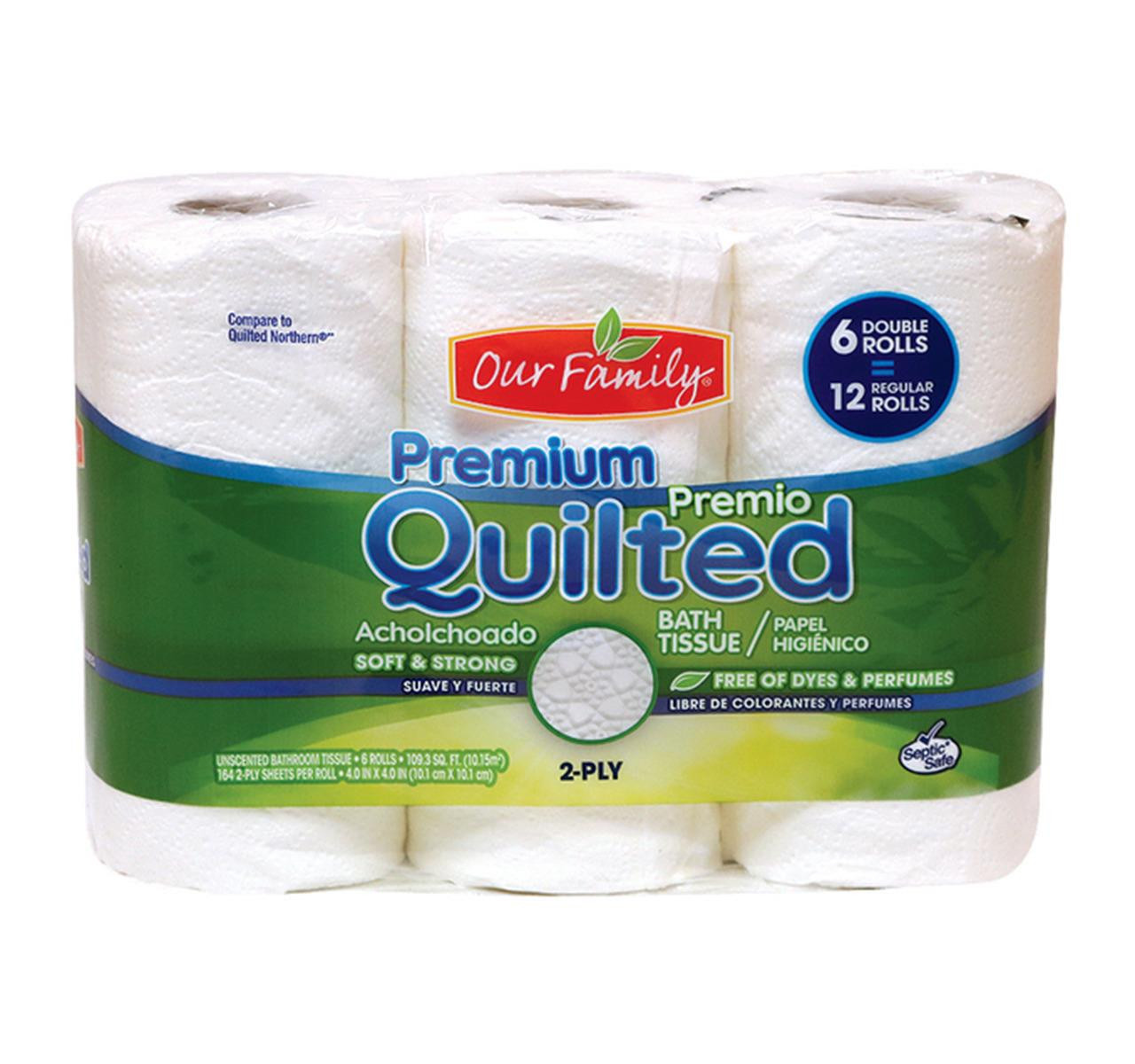 Premium Quilted Bath Tissue 8/6rl