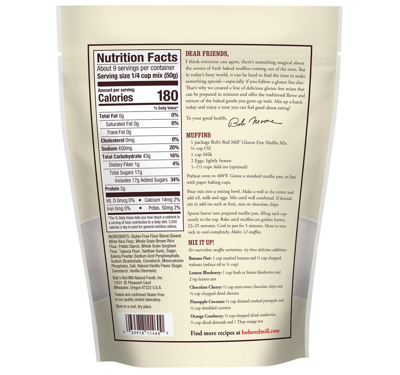 Gluten Free Muffin Mix 4/16oz