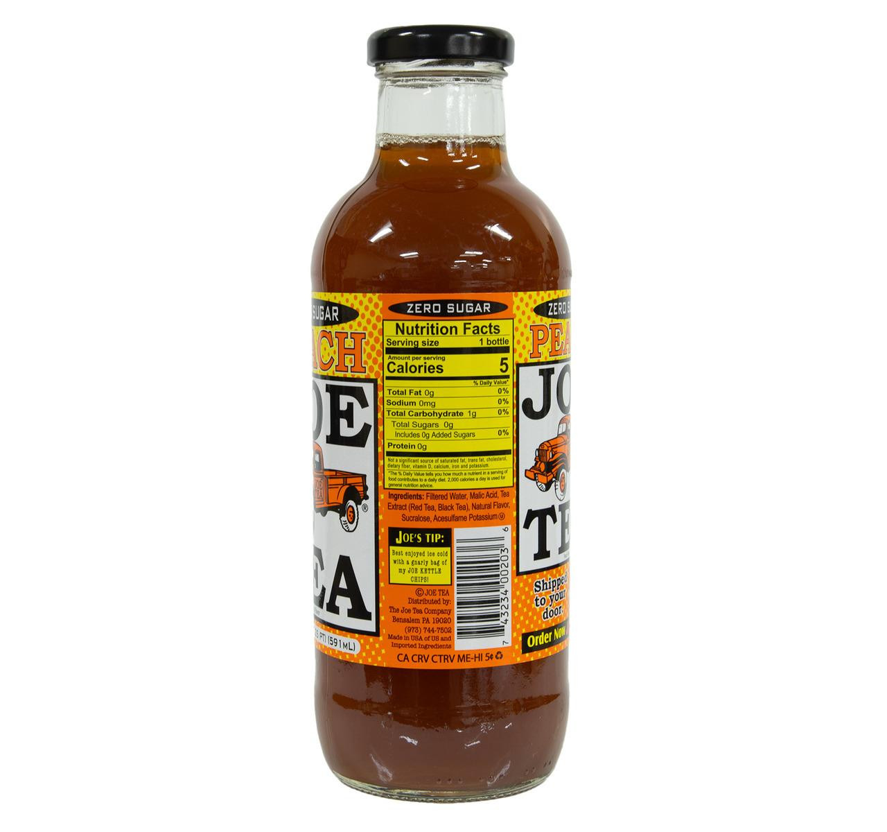 Zero Sugar Peach Tea (Glass) 12/20oz