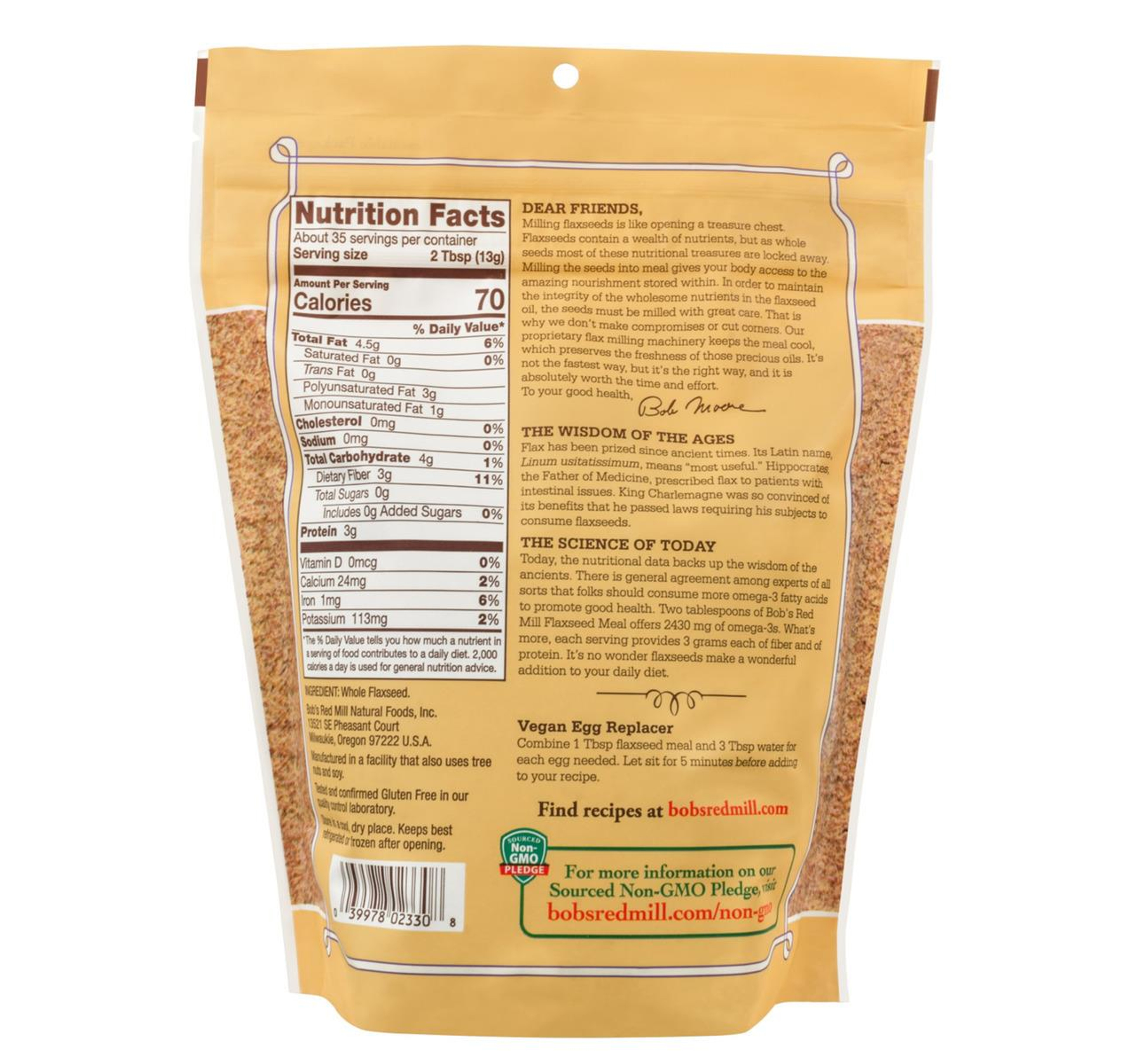 Gluten Free Brown Flaxseed Meal 4/16oz