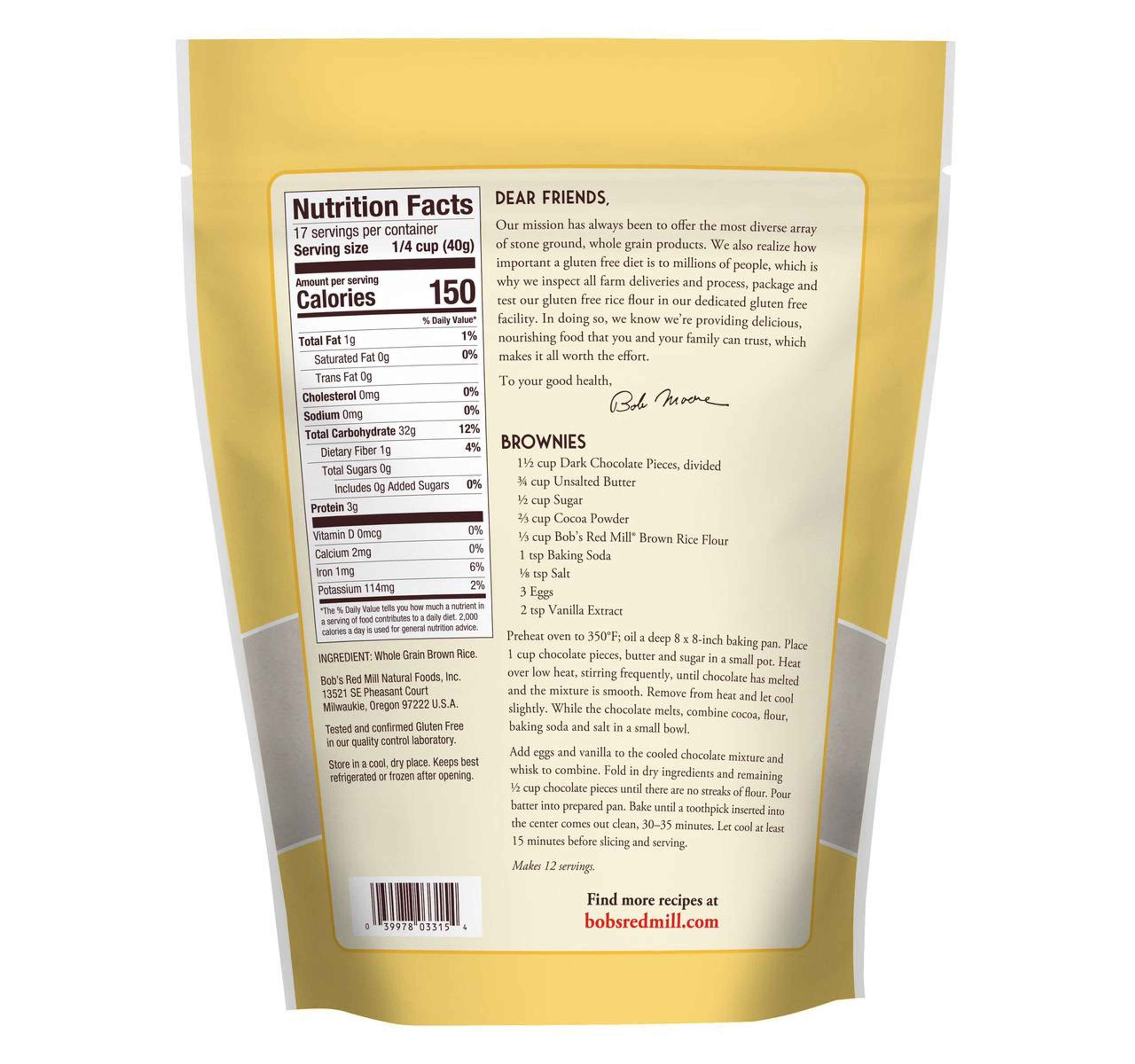 Gluten Free Brown Rice Flour 4/24oz
