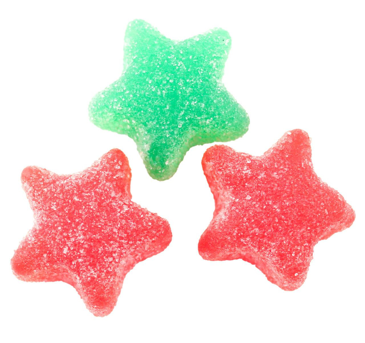 Red & Green Sanded Sour Jelly Stars 6/5lb