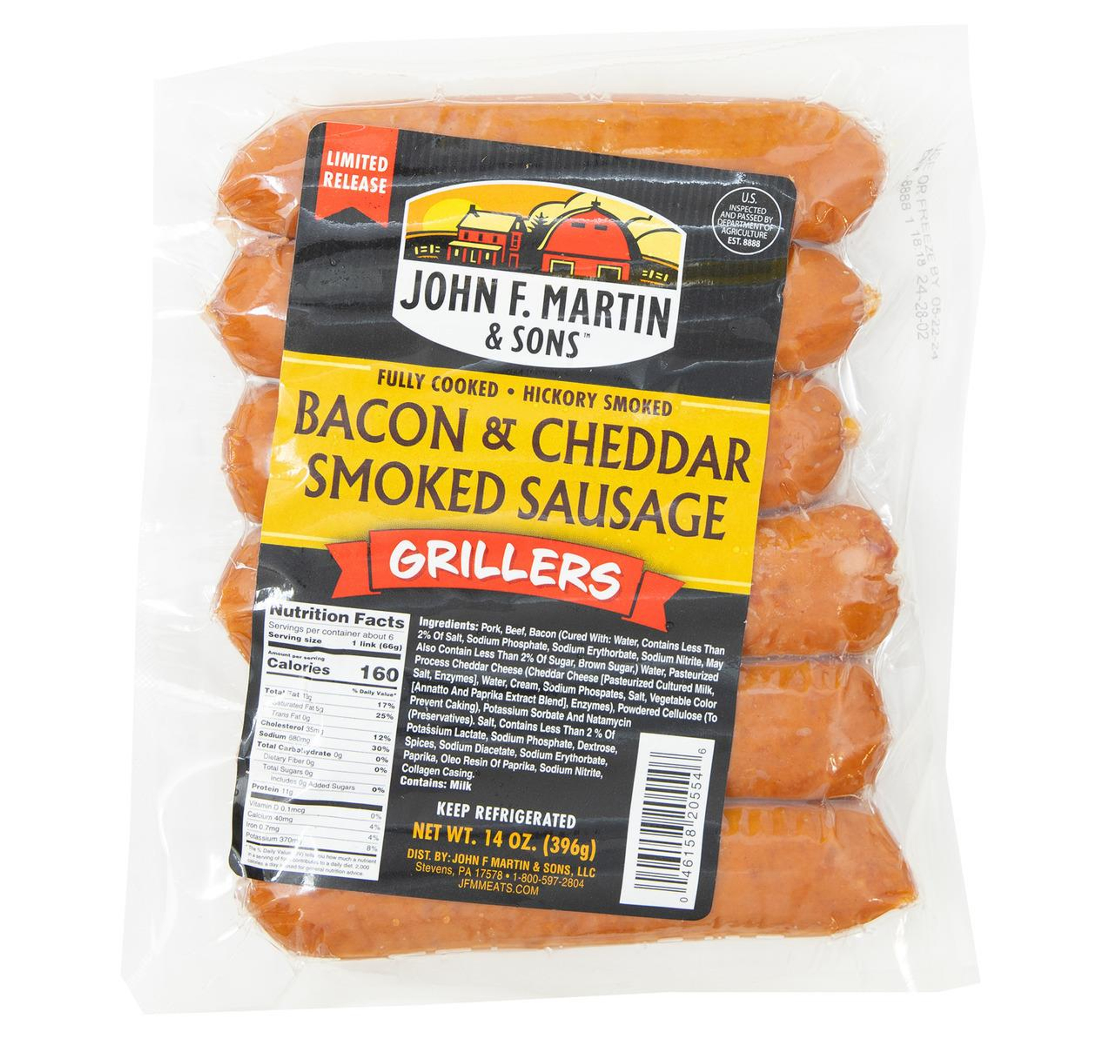 Bacon & Cheddar Smoked Sausage Grillers 12/14oz