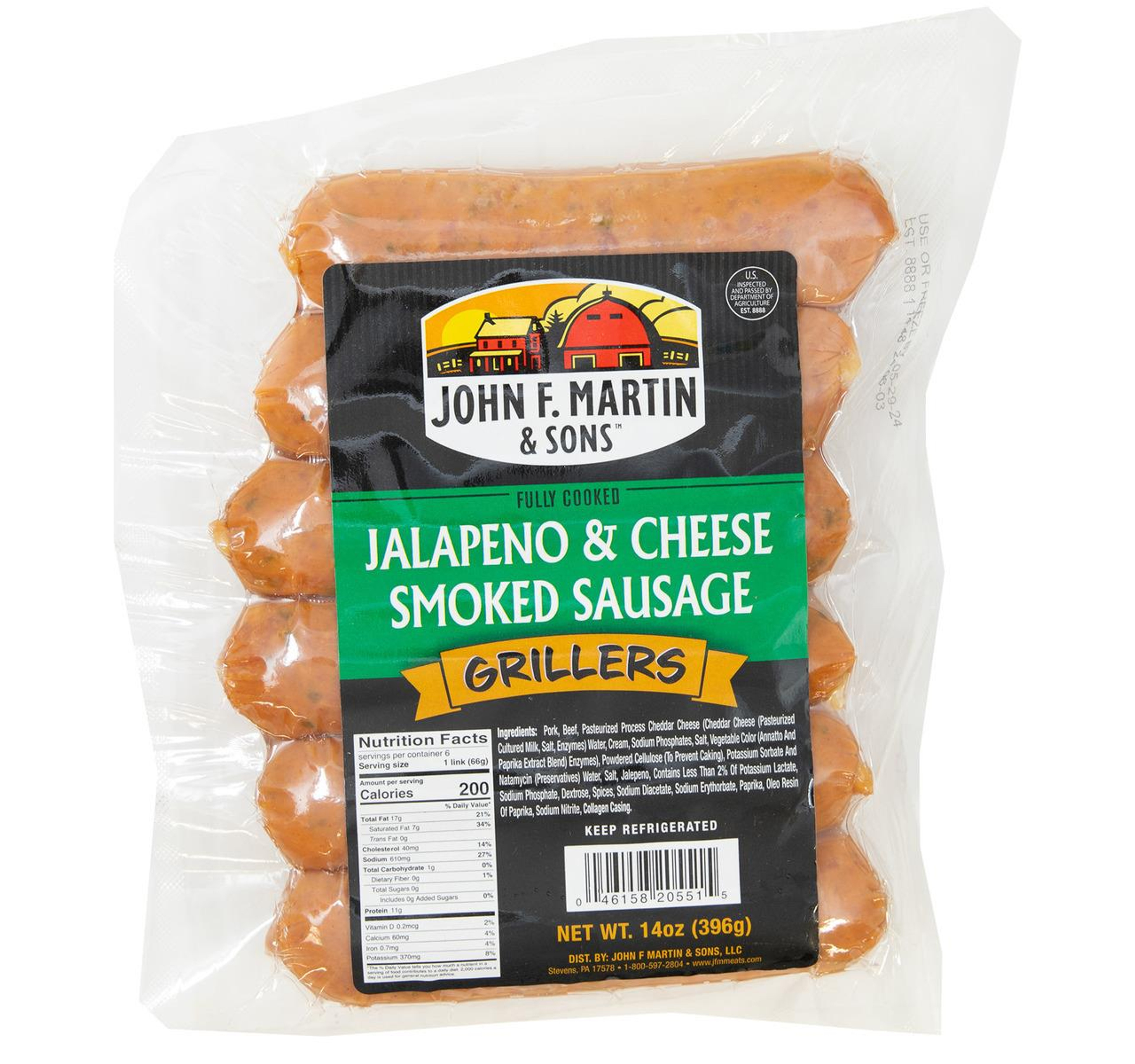 Jalapeno & Cheese Smoked Sausage Grillers 12/14oz